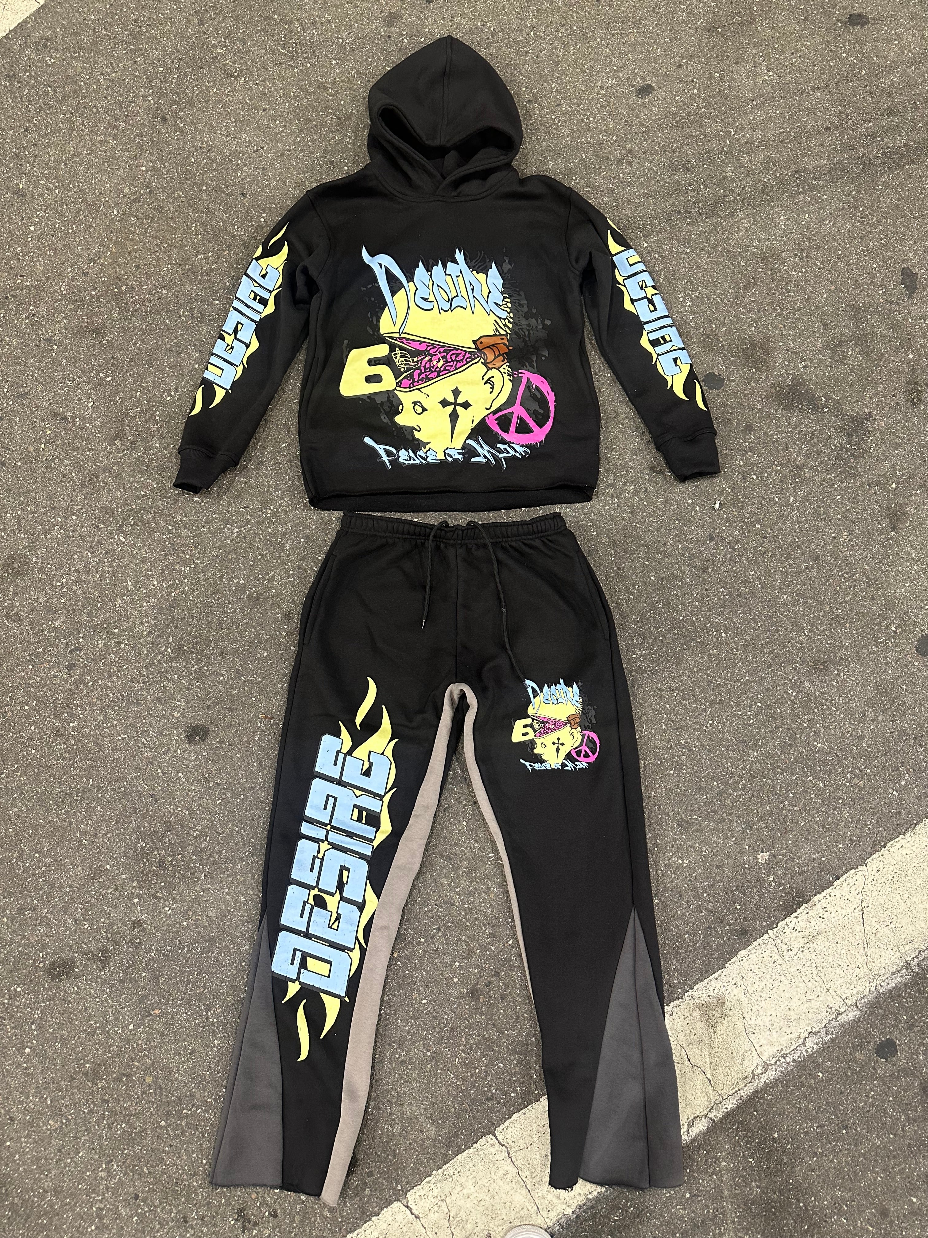 “Peace Of Mind” Black Sweatsuit