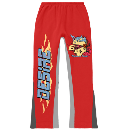 “Peace Of Mind” Red Flared Sweats