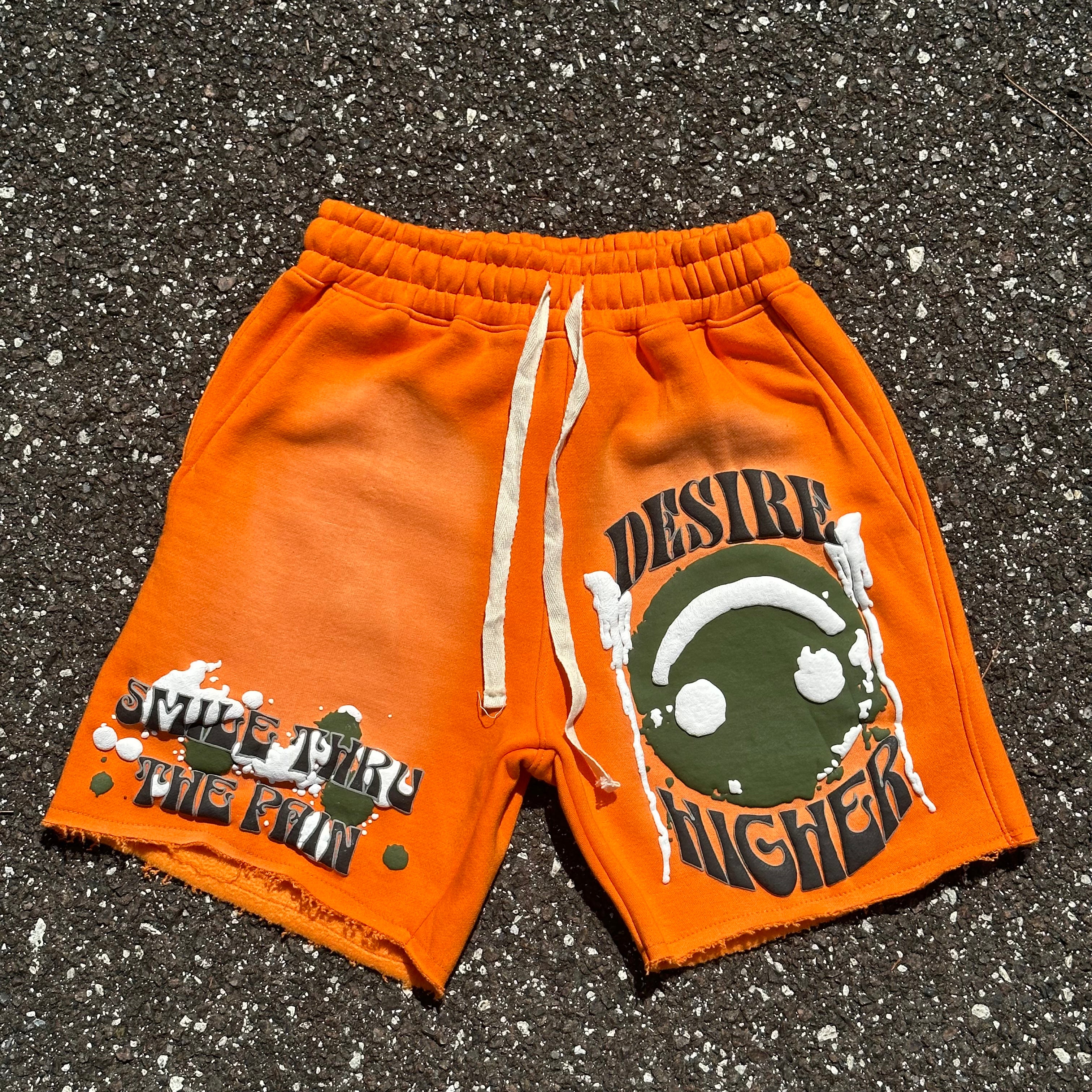 “Smile Thru The Pain” Shorts (Orange)