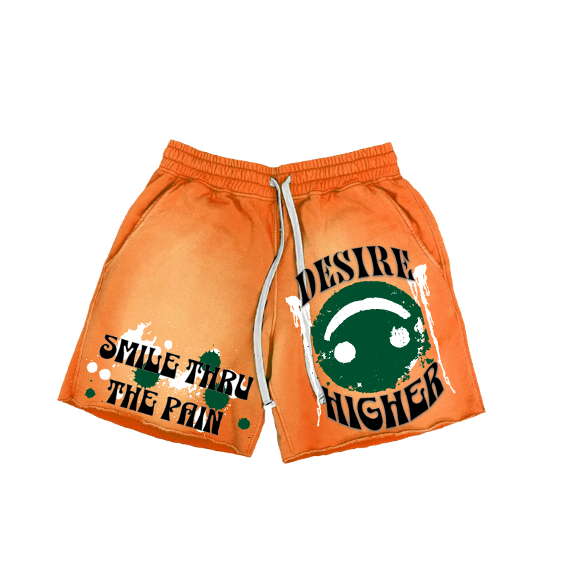 “Smile Thru The Pain” Shorts (Orange)